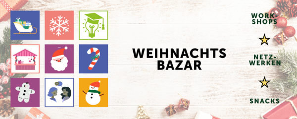 Das Bild zeigt die Ankündigung des Weihnachtsbazar von Perspektive:Selbstständigkeit 2025